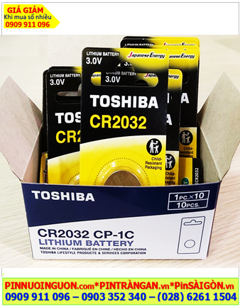COMBO 01hộp=10vỉ (Loại vỉ 01viên) Pin 3v lithium Toshibia CR2032CP-1 chính hãng _Giá chỉ 149.000/HỘP